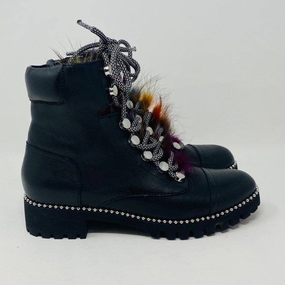 CECELIA* Black Fox Fur TREKKER Boots**US 6.5 $290 - Picture 3 of 7